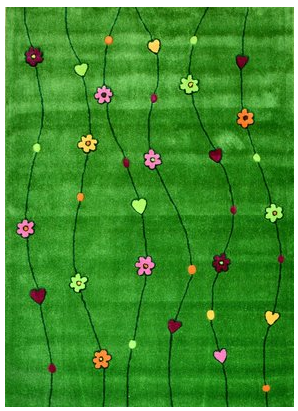 Detský koberec zelená lúka